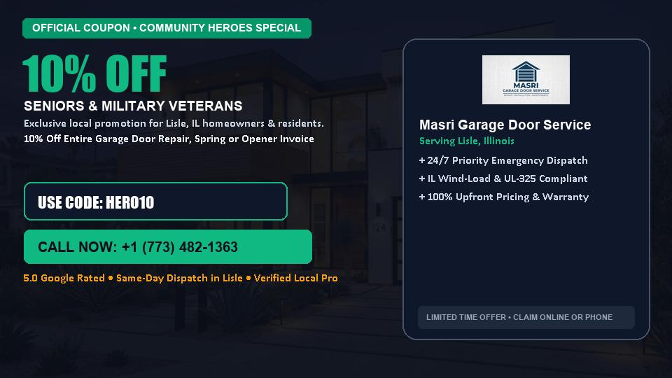 10% OFF Senior, Military & First Responder Discount in Lisle, IL - Masri Garage Door Service